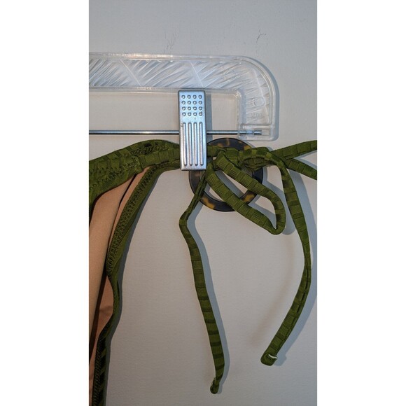 J.Crew BH489 Wide-Rib Curved-Waist Cheeky String Bikini Bottom Resort Green SZ M - Picture 2 of 16